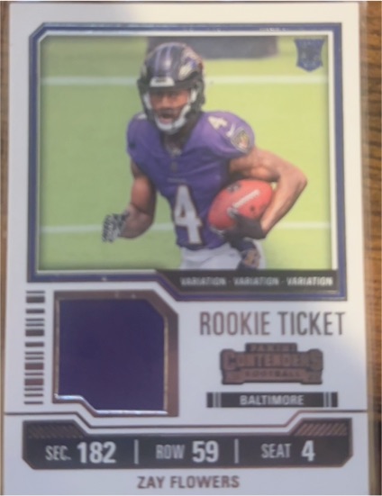 2023 Panini Contenders Rookie Ticket Swatches Variations #TS39V Zay Flowers — front