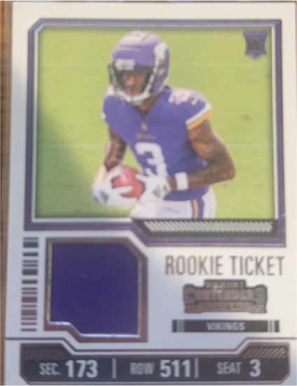 2023 Panini Contenders #TS20 Jordan Addison Rookie Ticket Swatches — front