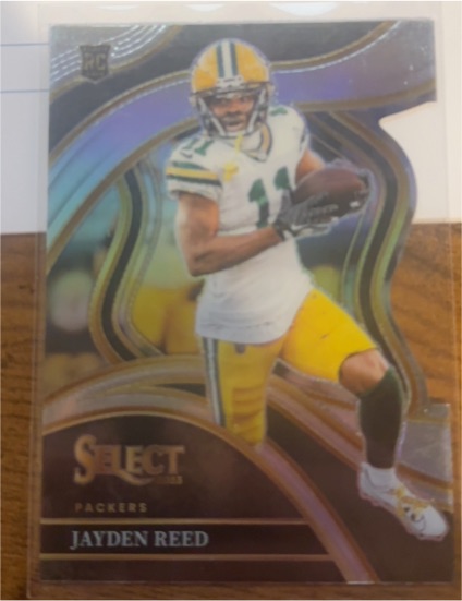 2023 Panini Select Club Level Red & Yellow Prizm Die-Cut #258 Jayden Reed — front