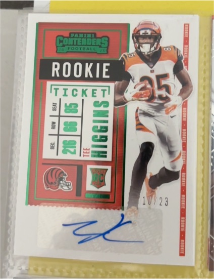 2020 Panini Contenders #216 Tee Higgins Rookie Ticket — front