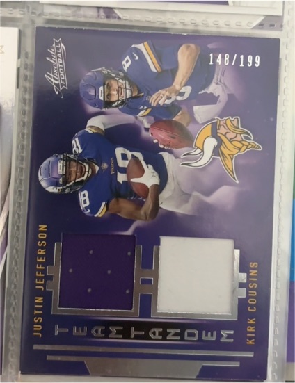 2021 Panini Absolute Team Tandem #TTM Justin Jefferson/Kirk Cousins — front