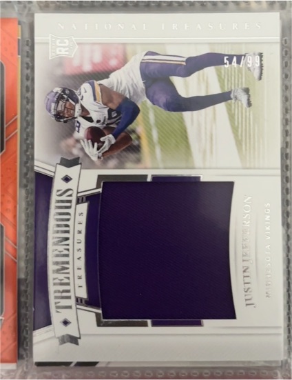 2020 Panini National Treasures Tremendous Treasures Rookie Patch #54 Justin Jefferson — front