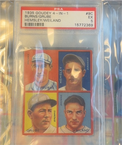 1935 Goudey 4-IN-1 #9C Burns/Grube/Hemsley/Weiland — front