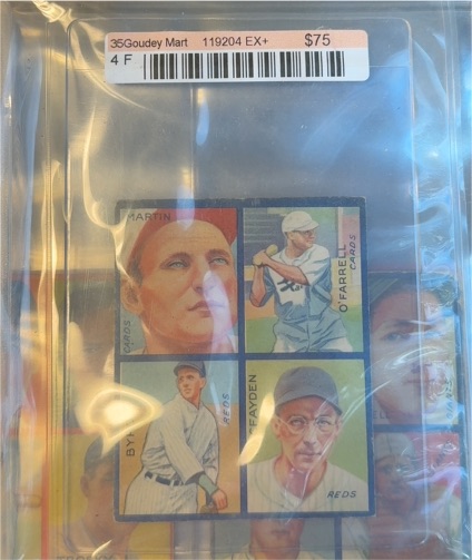 1935 Goudey 4-in-1 #4F Martin/O'Farrell/Byerly/Hayden — front