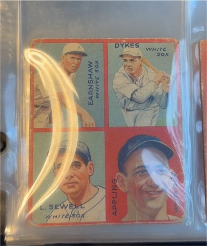 1935 Goudey 4-in-1 #2F George Earnshaw, Jimmy Dykes, Luke Sewell, Luke Appling — front