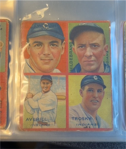 1935 Goudey 4-in-1 #2E Earl Averill, Oral Hildebrand, Willie Kamm, Hal Trosky — front