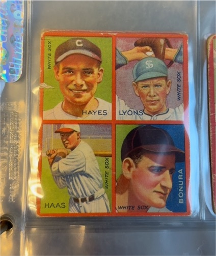 1935 Goudey 4-in-1 #9B Hayes/Lyons/Haas/Bonura — front