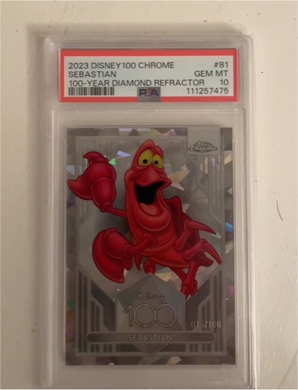 2023 Topps Chrome Disney 100 #81 Sebastian 100-Year Diamond Refractor — front