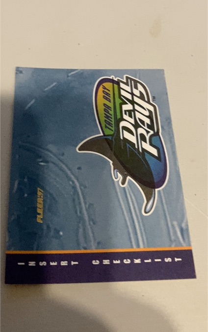 1997 Fleer #750 Insert Checklist Tampa Bay Devil Rays — front