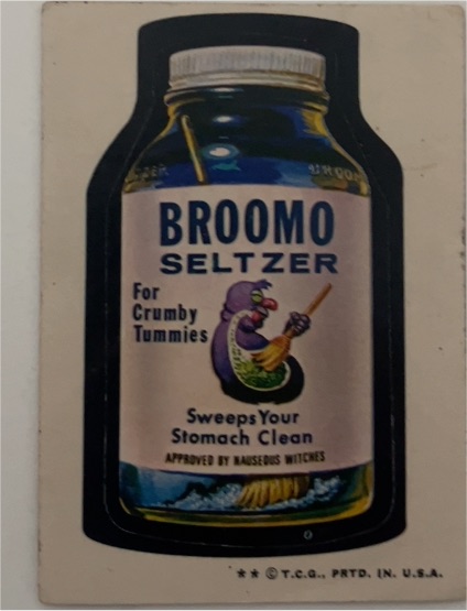 1974 Topps Wacky Packages Series 6 #30 Broomo Seltzer — front