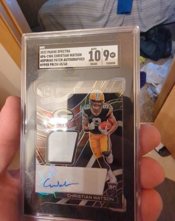 2022 Panini Spectra #APA-CWA Christian Watson — front