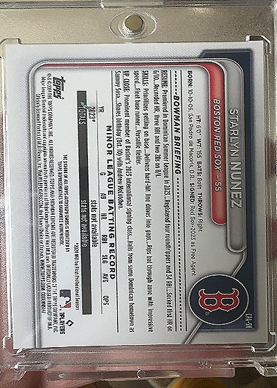2024 Bowman Chrome Prospect Autographs #CPA-SN Starlyn Nunez — back