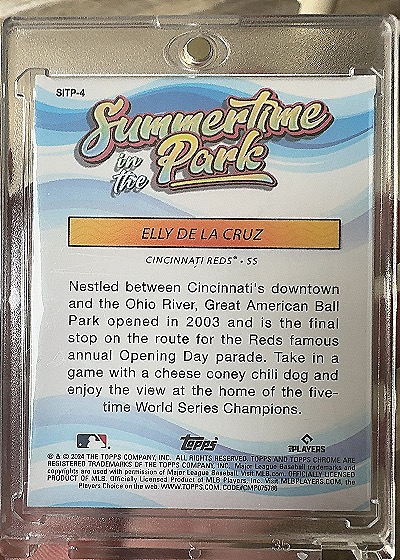 2024 Topps Chrome Summertime in the Park #SITP-4 Elly De La Cruz — back