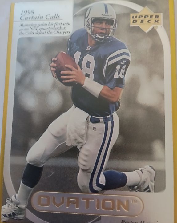 1999 Upper Deck Ovation 1998 Curtain Calls #CC1 Peyton Manning — front