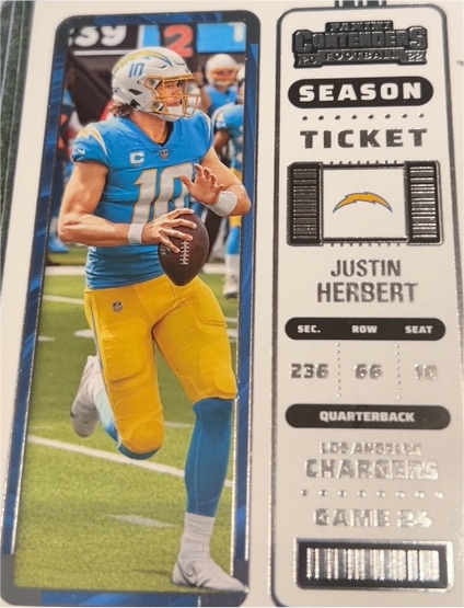 2022 Panini Contenders Season Ticket #72 Justin Herbert — front
