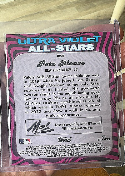 2023 Topps Chrome Ultra Violet All-Stars #UV-8 Pete Alonso — back
