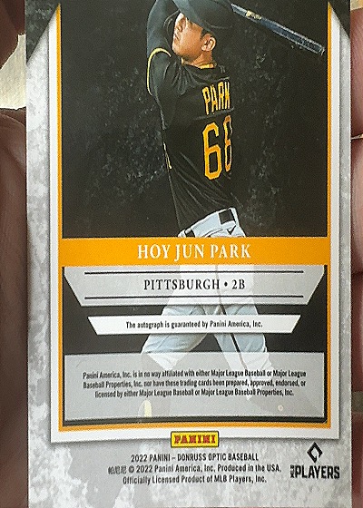 2022 Donruss Optic Elite Series #ESS-HP Hoy Jun Park — back