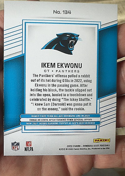 2022 Panini Donruss Elite #134 Ikem Ekwonu Status Explosion — back