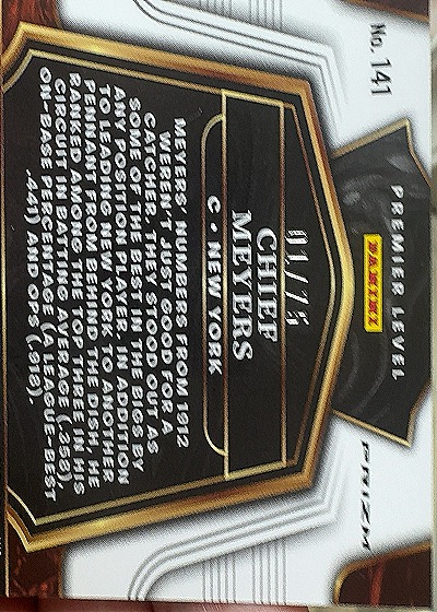 2023 Panini Select Premier Level #141 Chief Meyers — back