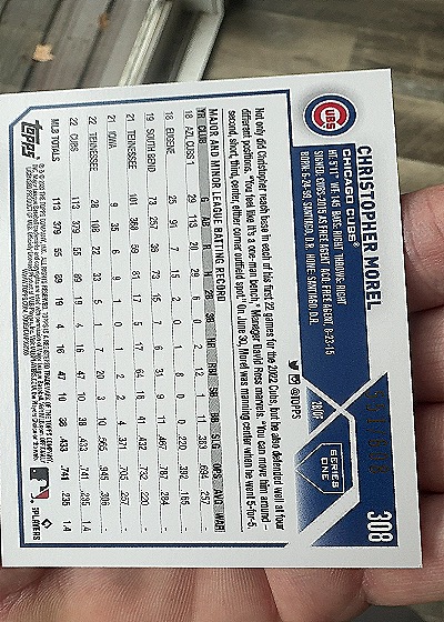 2023 Topps #308 Christopher Morel — back