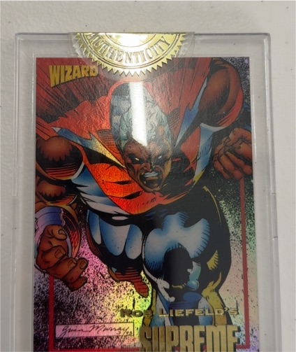 1993 Wizard Image Comics Holographic Foil Rob Liefeld's Supreme Promo Card #5 — front