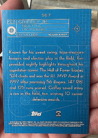 2024 Topps Series 1 Superstar Blueprint #SB-7 Ken Griffey Jr. — back