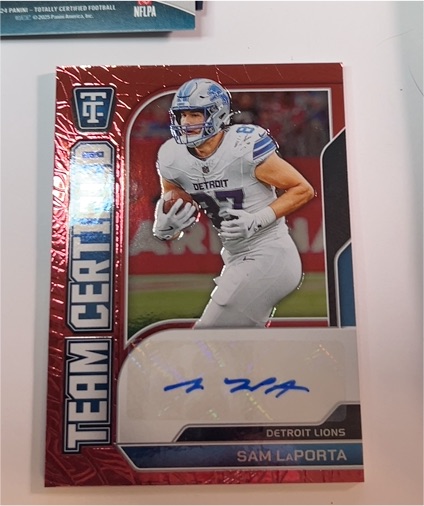 2024 Panini Totally Certified Team Certified #TCS-SLA Sam LaPorta — front