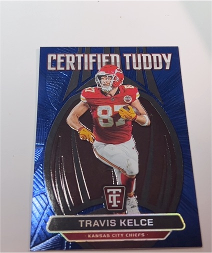 2024 Panini Totally Certified #20 Travis Kelce Certified Tuddy Mirror Blue — front