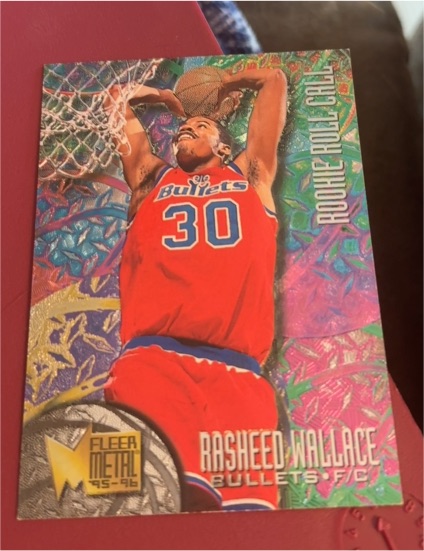 1995-96 Fleer Metal #R-10 Rasheed Wallace Rookie Roll Call — front