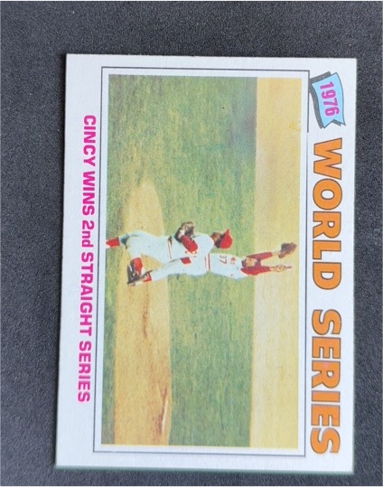 1977 Topps #413 1976 World Series Cincy Wins 2nd Straight Series — front