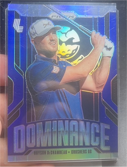 2025 Panini Prizm LIV Golf #12 Bryson DeChambeau Dominance Blue Prizm — front