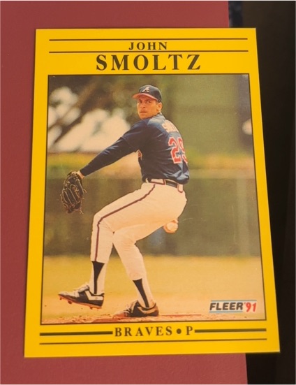1991 Fleer #704 John Smoltz — front
