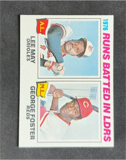 1977 Topps #3 1976 RBI Leaders Lee May / George Foster — front