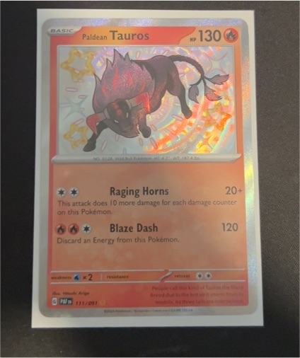 2024 Pokémon Paldean Fates #111 Paldean Tauros — front