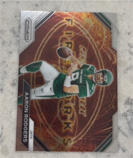 2023 Panini Prizm Fireworks #F-7 Aaron Rodgers — front