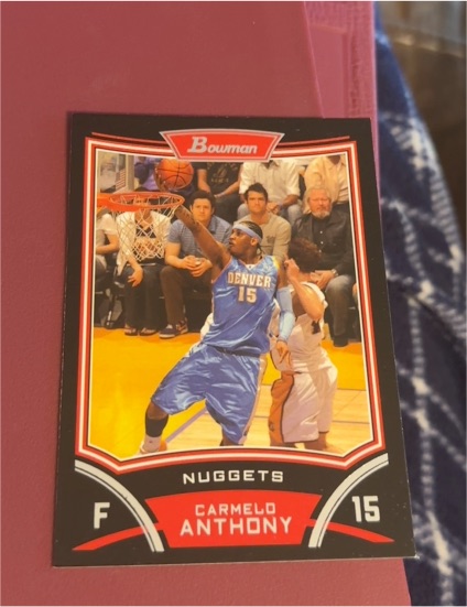 2008 Bowman #15 Carmelo Anthony — front