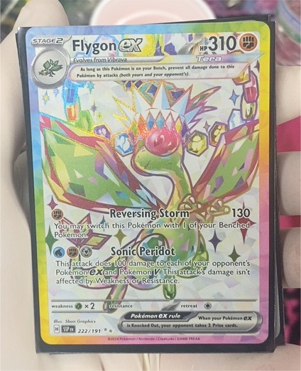 2024 Pokémon SV08: Surging Sparks #222 Flygon EX — front