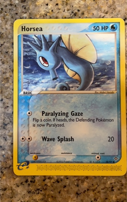 2003 Pokemon EX Dragon #58 Horsea — front