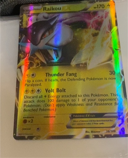 2012 Pokémon Dark Explorers #38 Raikou EX — front