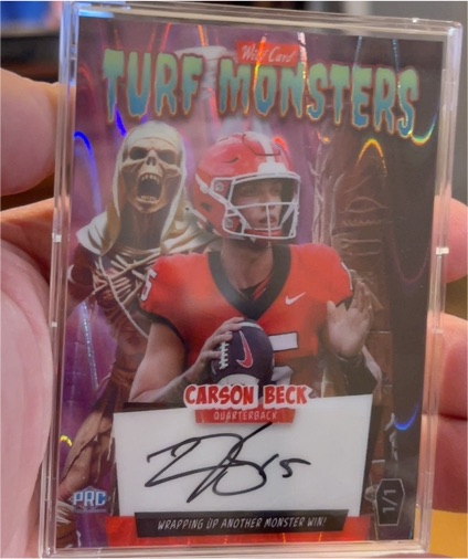 2024 Wild Card Turf Monsters #1/1 Carson Beck — front