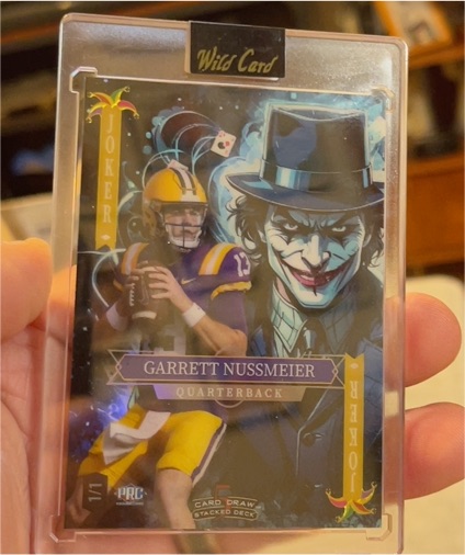 2025 Wild Card 5 Card Draw Stacked Deck Joker Garrett Nussmeier 1/1 — front