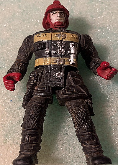 Chap Mei Fire Fighter Fireman Action Figure Black Coat Red Helmet — front