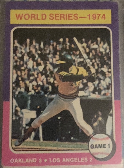 1975 Topps #461 1974 World Series Game 1 Reggie Jackson — front