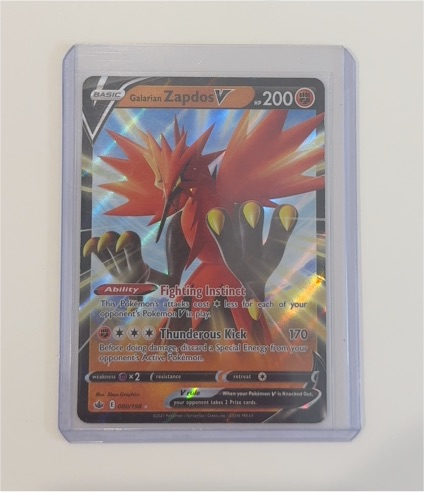 2021 Pokémon TCG Chilling Reign #080 Galarian Zapdos V — front