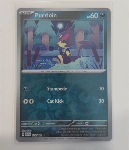 2023 Pokémon SV04: Paradox Rift #114 Purrloin — front
