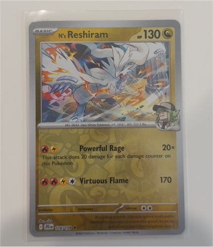 2025 Pokémon #116 N's Reshiram — front