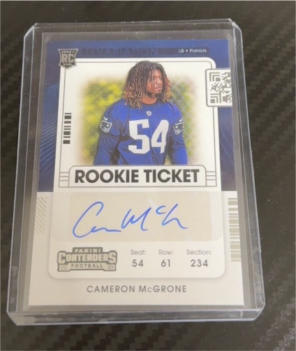2021 Panini Contenders #224 Cameron McGrone Rookie Ticket — front