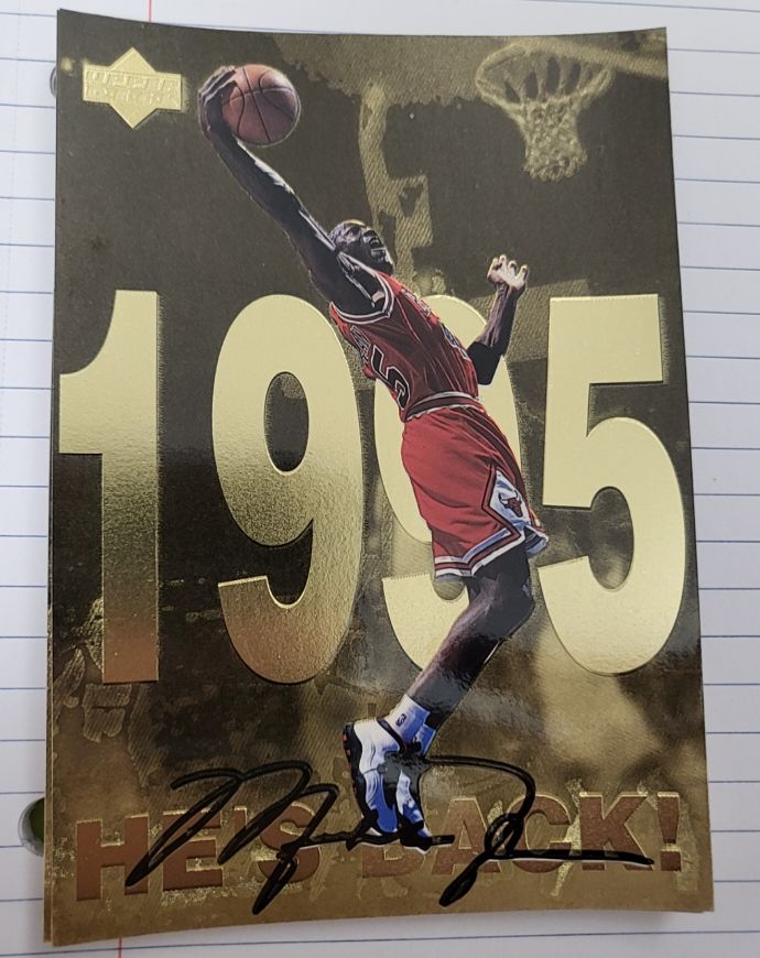 1998 Upper Deck Gatorade Gold 1995 He's Back #10 Michael Jordan — front