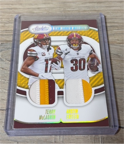 2024 Panini Absolute Team Tandem Materials #TTM-WAS Terry McLaurin, Austin Ekeler — front