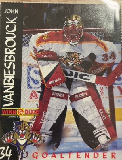1996-97 Florida Panthers Winn Dixie #34 John Vanbiesbrouck — front